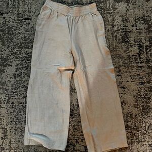 H&M Light Beige Cropped Wide-Leg Pants
